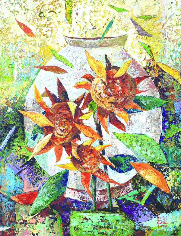 해바라기 이야기-햇살받기, oil on canvas, 이용우 작.