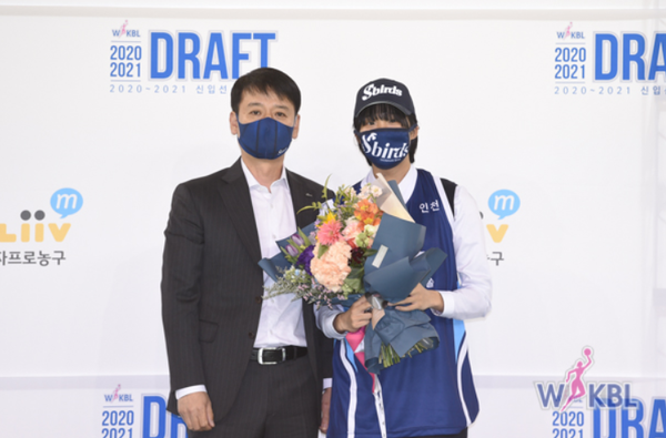삼천포여자고등학교 이다연 선수는 2020~2021 WKBL 신입선수 선발회에서 1라운드 3순위로 인천 신한은행에 뽑혔다. (사진=WKBL)
