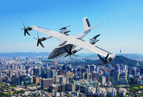 KAI에서 제안하는 AAV(미래형항공기체) 비행 장면(가상)(사진=KAI)